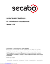 Secabo LC30 Operating Instructions Manual