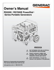 Generac portable products RS5500 Manuals | ManualsLib