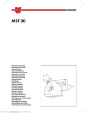 wurth MSF 30 Operating Instructions Manual
