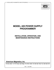 AMI 420 Installation, Operation And Maintenance Instructions