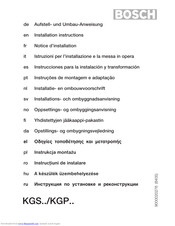 Bosch KGP Series Installation Instructions Manual