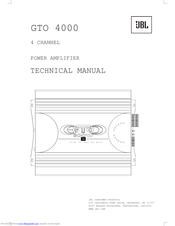 Jbl GTO 4000 Technical Manual