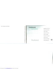 Phonak PicoForte3 Operating Lnstructions