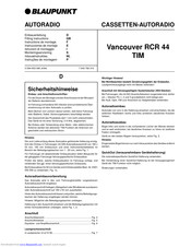 Blaupunkt Vancouver RCR 44 Fitting Instructions Manual