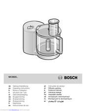 Bosch MCM20 Series Operating Instructions Manual
