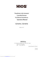 HIOS CLT-AY-61 Operation Manual