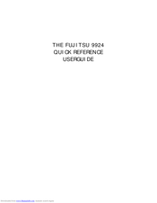 Fujitsu 9924 Quick Reference User Manual