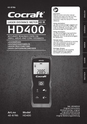 Cocraft HD400 Original Instructions Manual