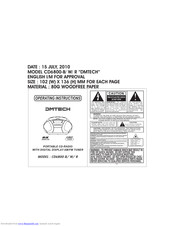 DMTech CD6800-R Operating Instructions Manual