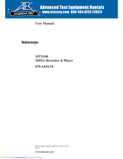 Tektronix MTX100 User Manual