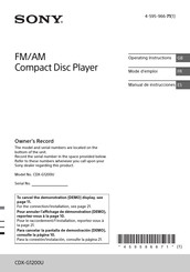 Sony CDX-G1200U Operating Instructions Manual