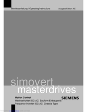 Siemens simovert masterdrives Operating Instructions Manual