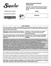 Superior Fireplaces MHWB36CB Installation And Operation Instructions Manual