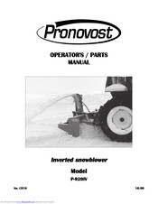 Pronovost P-920IV Operator And Parts Manual