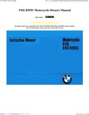 BMW R69 Instruction Manual
