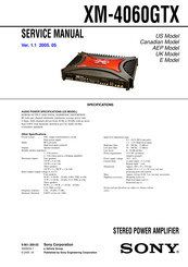Sony XM-4060GTX Operating & Connection Service Manual