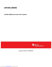 Texas Instruments LM2896 Manual
