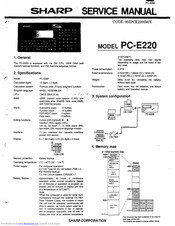 Sharp PC-E220 Service Manual