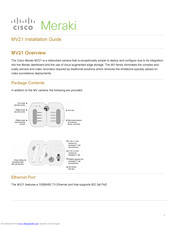 Cisco Meraki MV21 Installation Manual