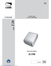 CAME Z 24 Series ZL170N Installation Manual