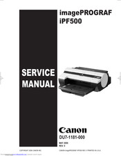 Canon iPF500 - imagePROGRAF Color Inkjet Printer Service Manual