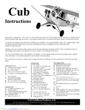 Carl Goldberg Products Cub Instructions Manual