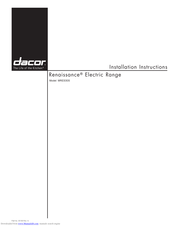 Dacor Renaissance Series MRES30S Installation Instructions Manual