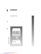 Siemens SE 66T372 Instructions For Use Manual