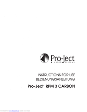 Pro-Ject Audio Systems Pro-Ject RPM 3 Carbon Instructions For Use Manual