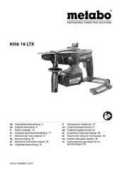 Metabo KHA 18 LTX Original Instructions Manual