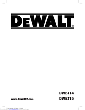 DeWalt DWE314 Original Instructions Manual