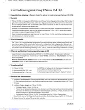 Telecom T-Sinus 154 DSL Quick Start Manual