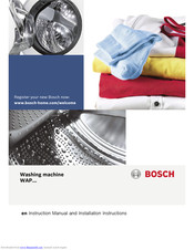 Bosch WAP Series Instruction Manual And Installation Instructions