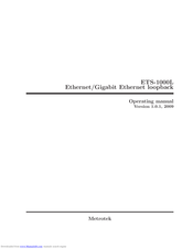 metrotek ETS-1000L Operating Manual