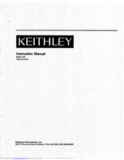 Keithley 148 Instruction Manual
