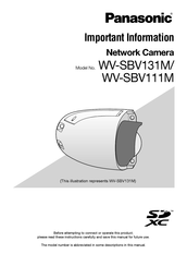 Panasonic WV-SBV131M Important Information Manual