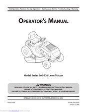 Cub Cadet 760-770 SERIES Operator's Manual