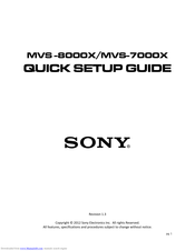 Sony MVS -8000X Quick Setup Manual
