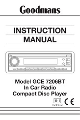 Goodmans GCE 7206BT Instruction Manual