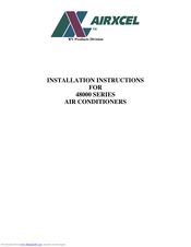 Airxcel 48000 series Installation Instructions Manual