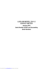 Ludlum MODEL 2241-2 Technical Manual