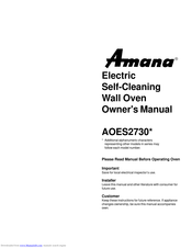 Amana AOES2730 SERIES Owner's Manual