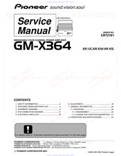 Pioneer GM-X364XR/EW Service Manual