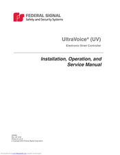 Federal Signal Corporation ultravoice UV Installation, Operation And Service Manual