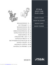 Stiga SNOW STORM Instructions For Use Manual