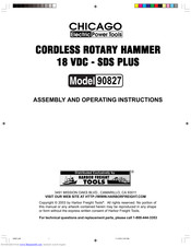 Chicago Electric 90827 Assembly And Operating Instructions Manual