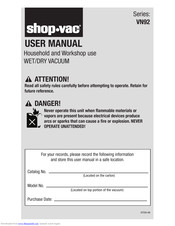 Shop-Vac VN92 SERIES User Manual