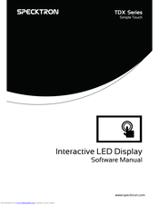 Specktron SIMPLE TOUCH TDX SERIES Software Manual