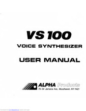 Alpha VS 100 User Manual