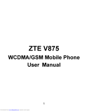 Zte V875 User Manual